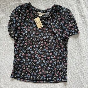 Mesh baby Tee Aeropastale floral top